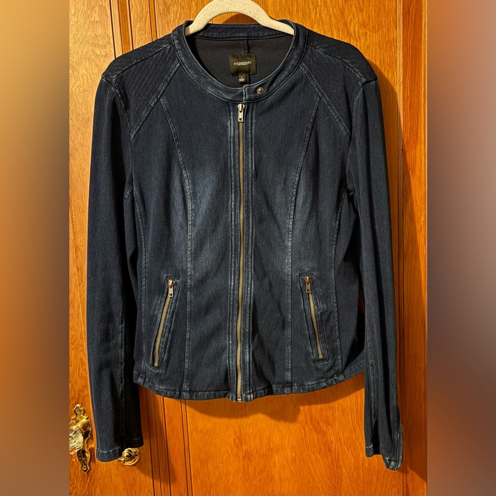 Liverpool Jeans Company Navy Denim Zip-Front Jacket
